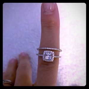 Sterling silver simulated diamonds bridal set SOLD